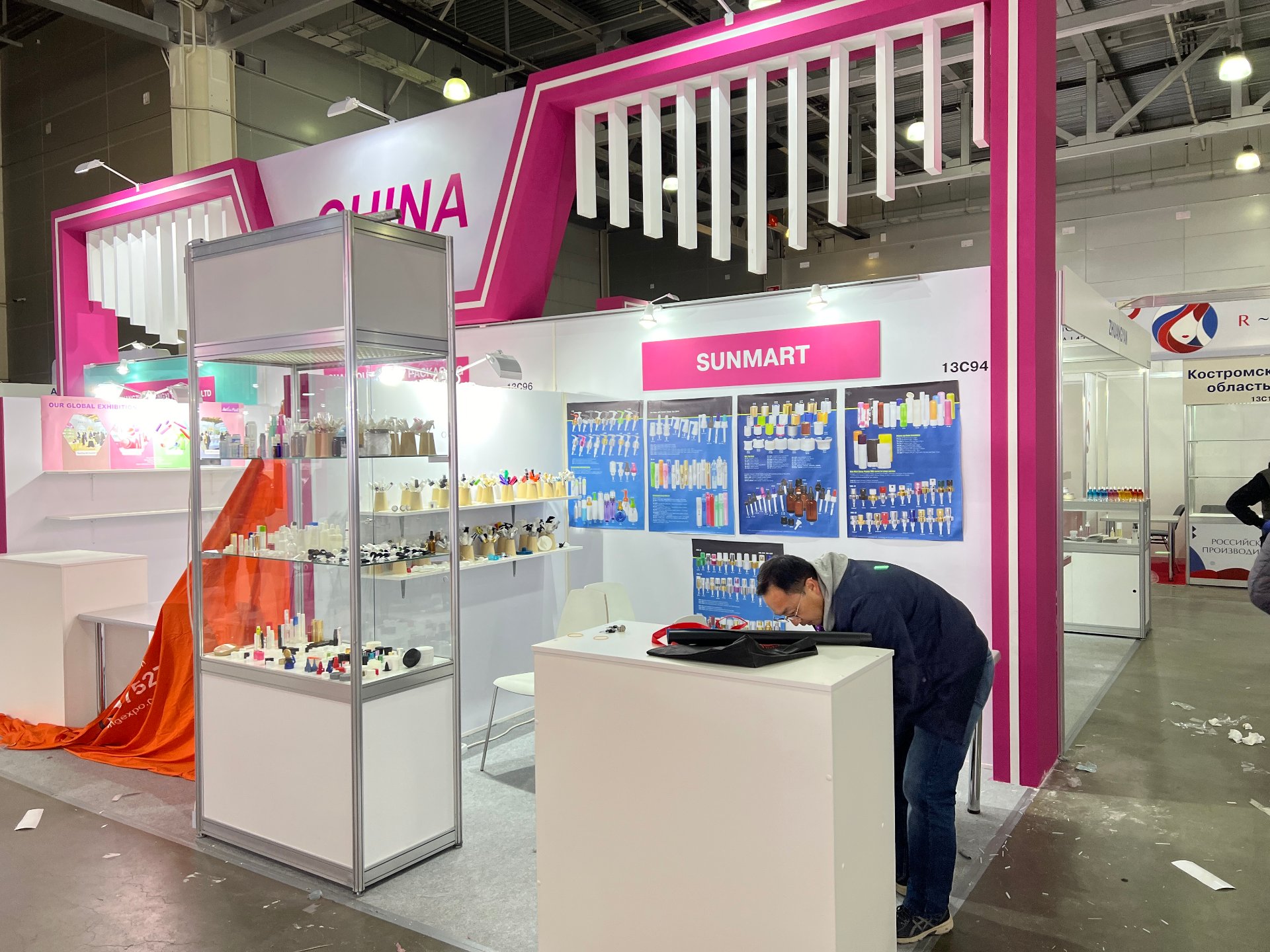 Sunmart booth 13C94 at InterCHARM, Moscow, Russia, in the China pavilion